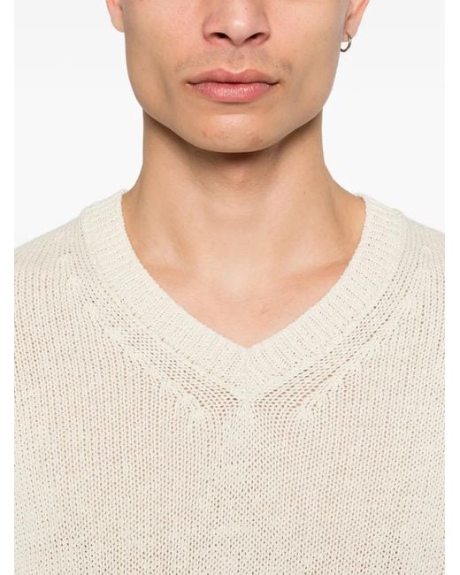 Diana Studio Natural V-Neck Sweater for men