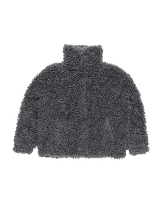 Chaqueta teddy con cuello alto Acne de color Gray