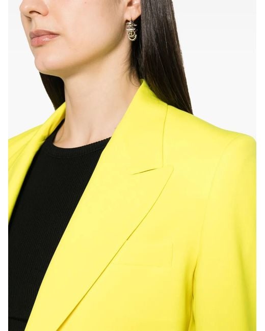 MSGM Yellow Single-Breasted Peak-Lapels Blazer