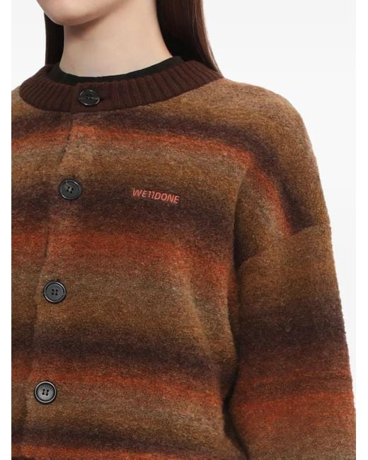 we11done Vest Met Ombré-Streep in het Brown