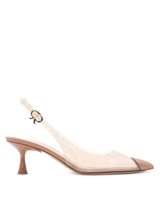 Pumps Plexi Con Cinturino Posteriore 55Mm di Gianvito Rossi in Natural