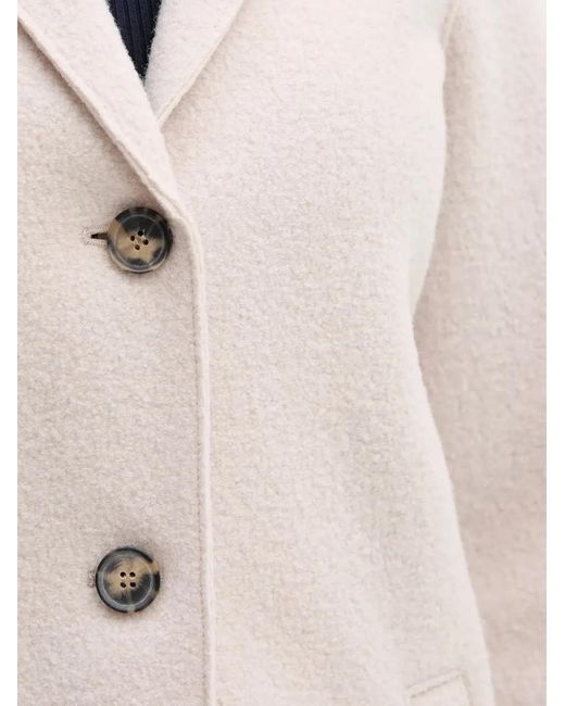Ouí White Manteau Mayson À Simple Boutonnage