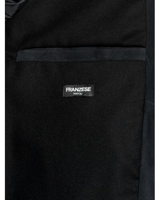 Franzese Collection Black Zip Leather Jacket for men