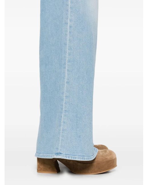 Mother Blue Patch-Pocket Undercover Sneak Jeans