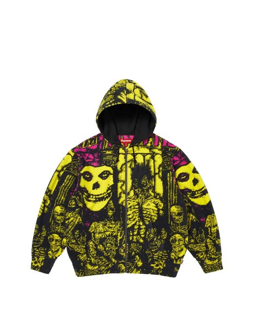 Supreme Yellow The Misfits Zip-Up Hoodie for men