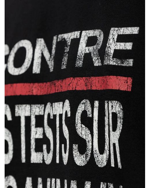 Vetements Black Slogan-Print Distressed T-Shirt for men