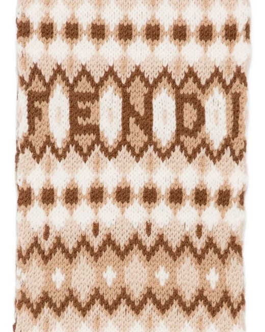 Fendi Metallic Geometric-Pattern Scarf