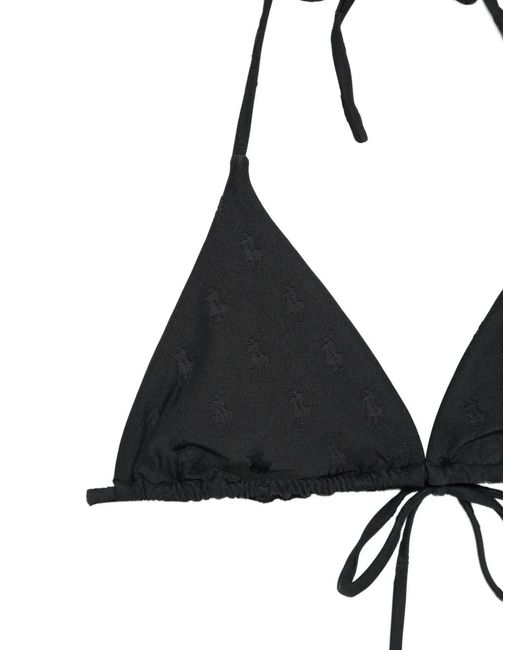 Polo Ralph Lauren White Logo-Detail Triangle Bikini Top