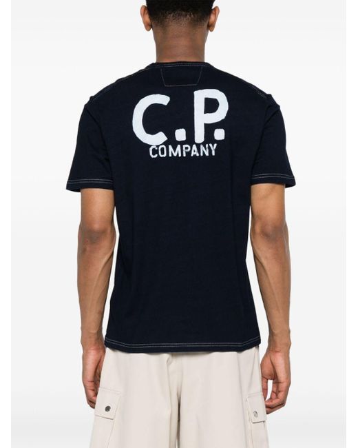 C P Company T-Shirt mit Logo-Print in Black für Herren