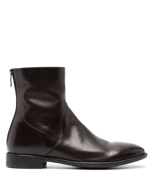 Alberto Fasciani Brown Leather Zipped Boots for men