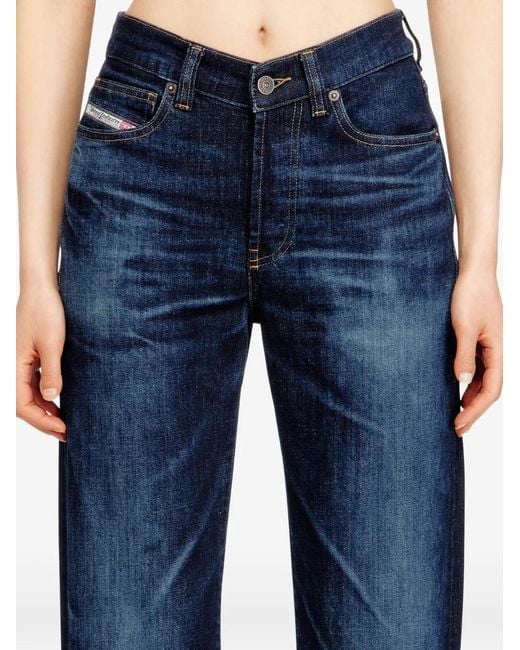 DIESEL Blue 1971 D-Sent High-Waisted Straight-Leg Jeans