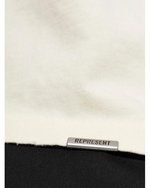 Represent White Print T-Shirt for men