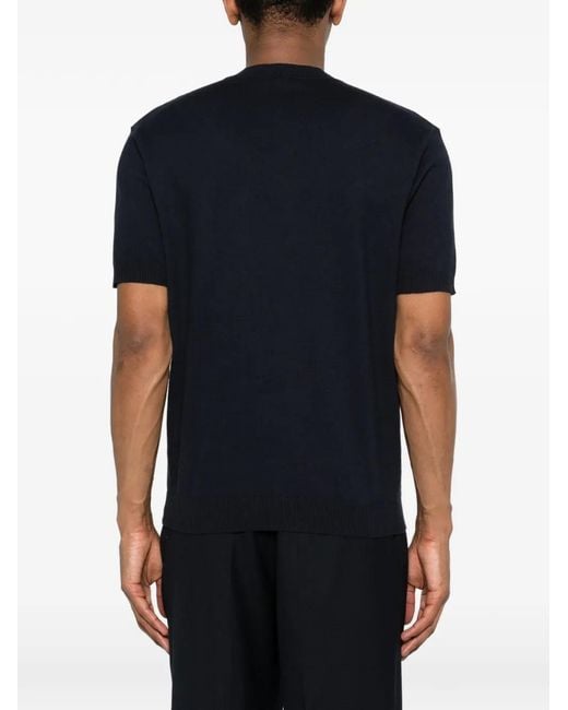 Fendi Blue Logo-Detail T-Shirt for men