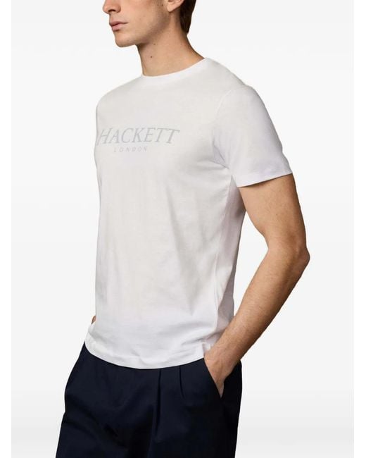 Hackett White Logo-Print Jersey T-Shirt for men