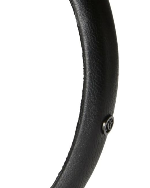 Maison Michel Black Leather Headband