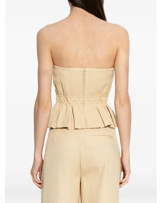 Gestuz Natural Peplum Strapless Top