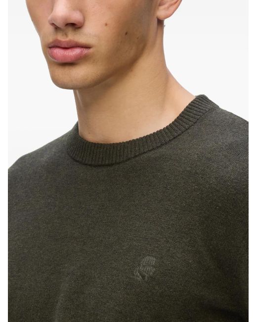 Karl Lagerfeld Green Logo Crew-Neck Sweater for men