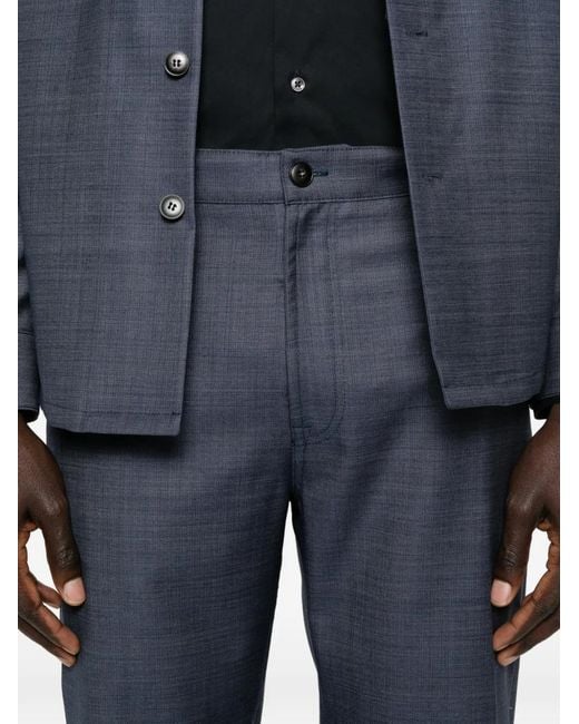 Canali Blue Button Tailored Trousers for men