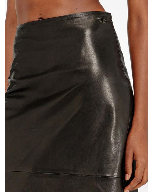 DIESEL Black Jagged Hem Midi Skirt