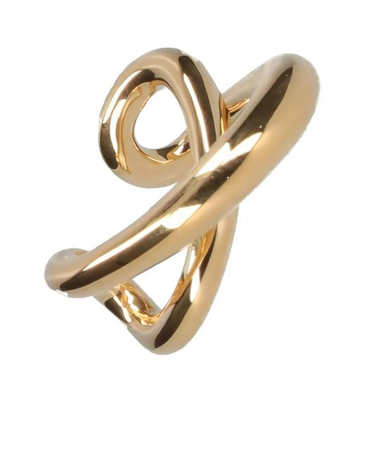 Charlotte Chesnais Metallic Initial Ear Cuffs Mit Gekreuzten, Goldfarbenen Ohrringen