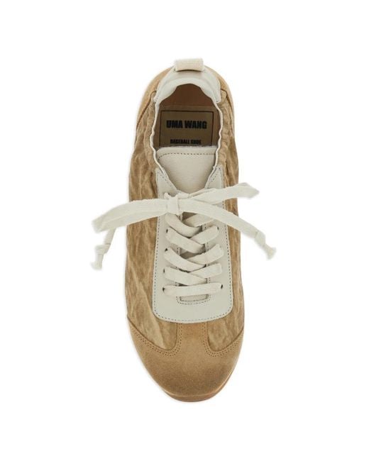 Uma Wang White Panelled Low-Top Sneakers