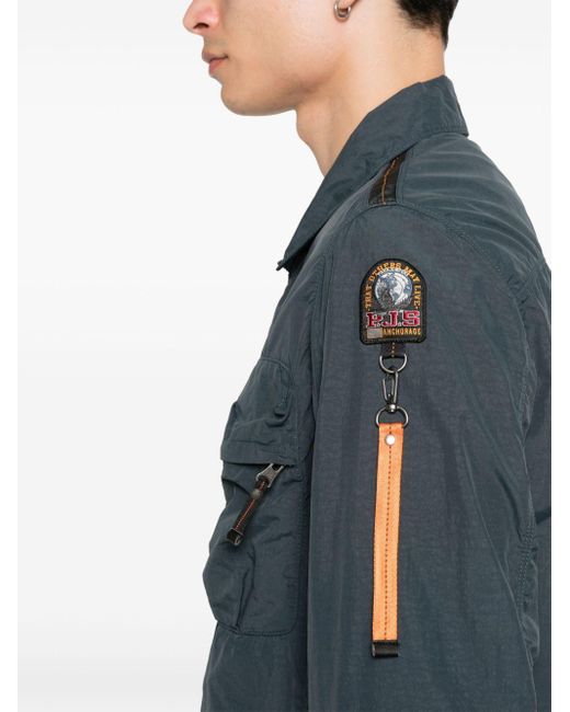 Parajumpers Blue Millard Logo-patch Shirt Jacket for men