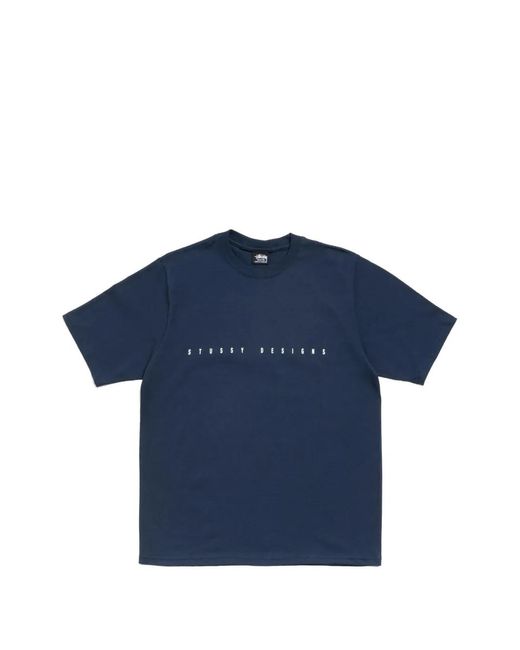Stussy Blue Graphic-Print Cotton T-Shirt for men