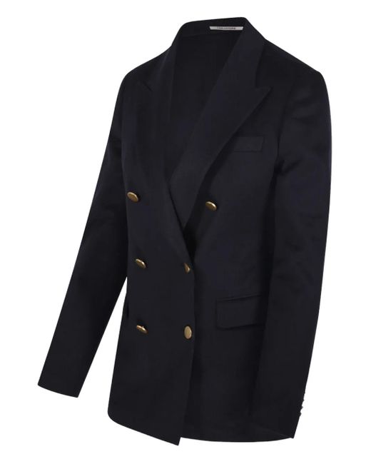 Tagliatore Blue Double-Breasted-Button Blazer