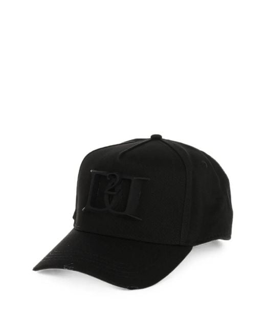 DSquared² Black Embossed-Logo Baseball Cap