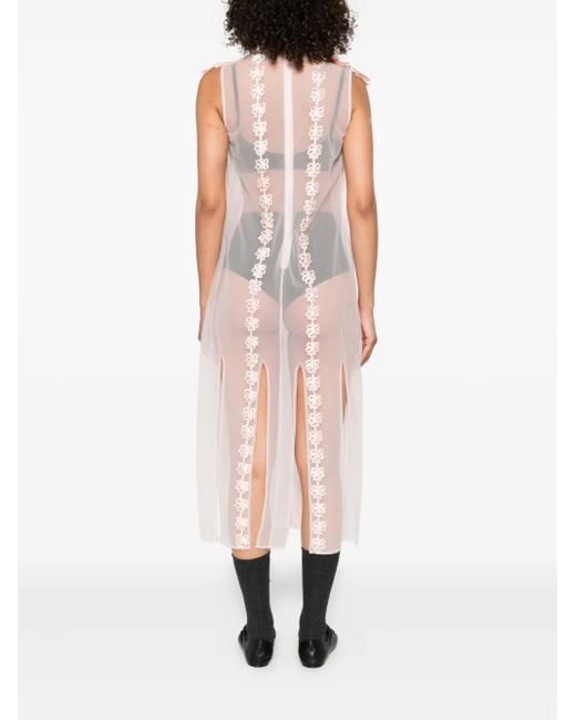 Robe Mi-Longue À Design Sans Manches Simone Rocha en coloris White