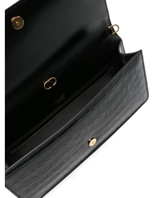 Tom Ford Black Whitney Crocodile-Embossed Shoulder Bag