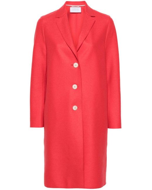 Harris Wharf London Red Button-up Wool Coat