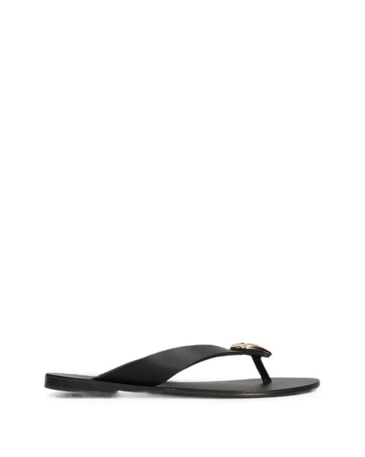 NICOLAS LAINAS Black Embellished Leather Sandals