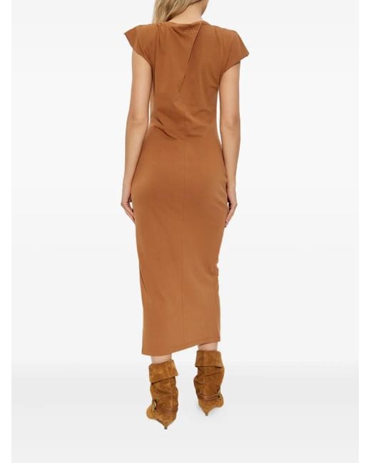 Abito Midi Nadela Con Spacco Laterale di Isabel Marant in Brown