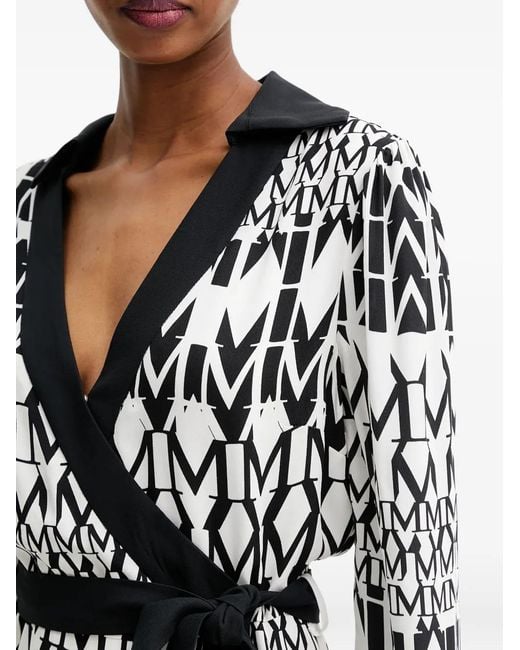 Marciano White Print-Detail Belted Mini Dress