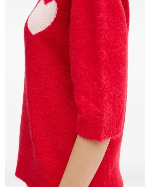 Ouí Red Heart-Design Crew-Neck Sweater