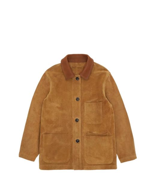 Fortela Brown Suede Leather Jacket