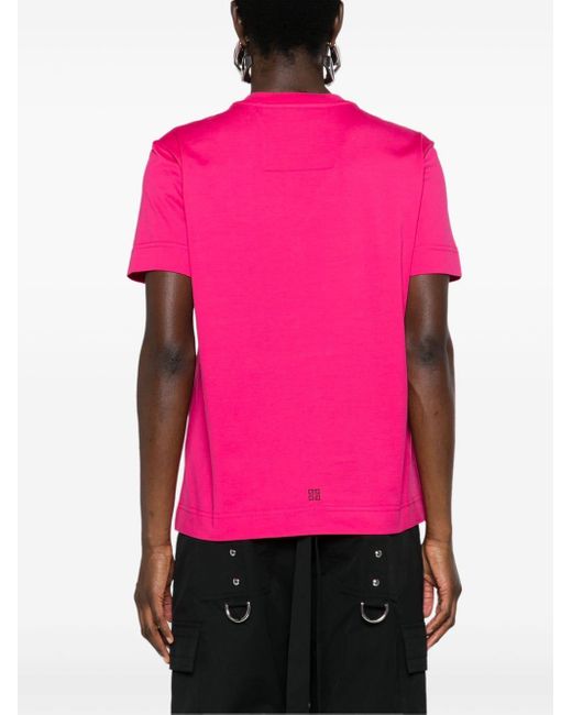 Givenchy Pink Rhinestoned Cotton T-shirt