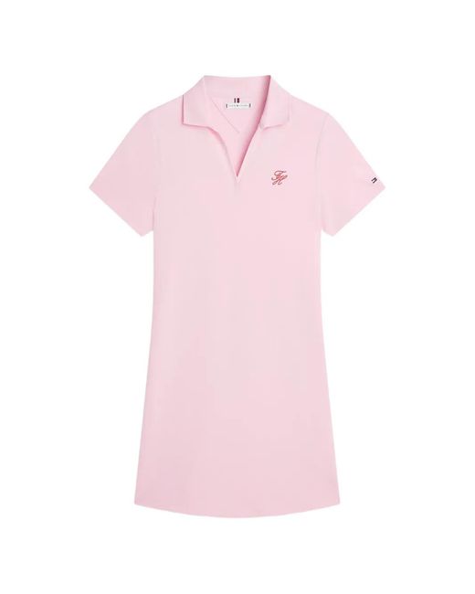 Tommy Hilfiger Pink Open-Neck Mini Dress