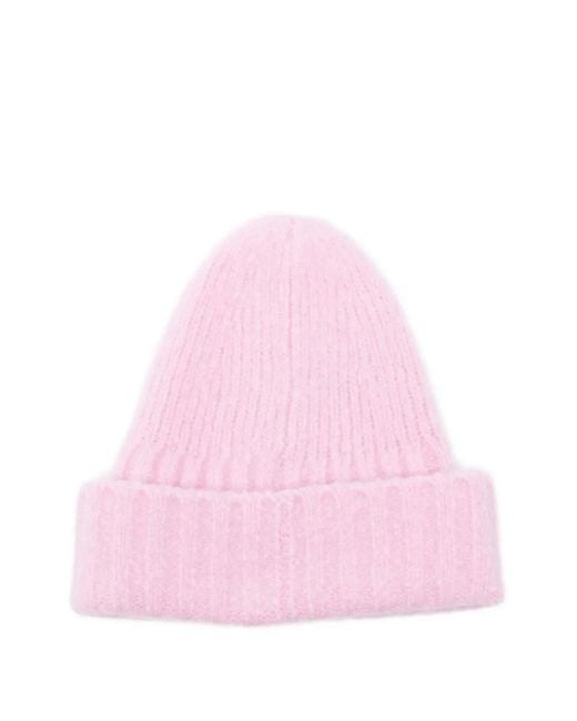 B.B. Wallace Pink Ribbed Beanie Hat