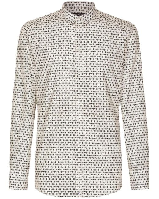Dolce & Gabbana Natural Dg-Print Long-Sleeve Shirt for men