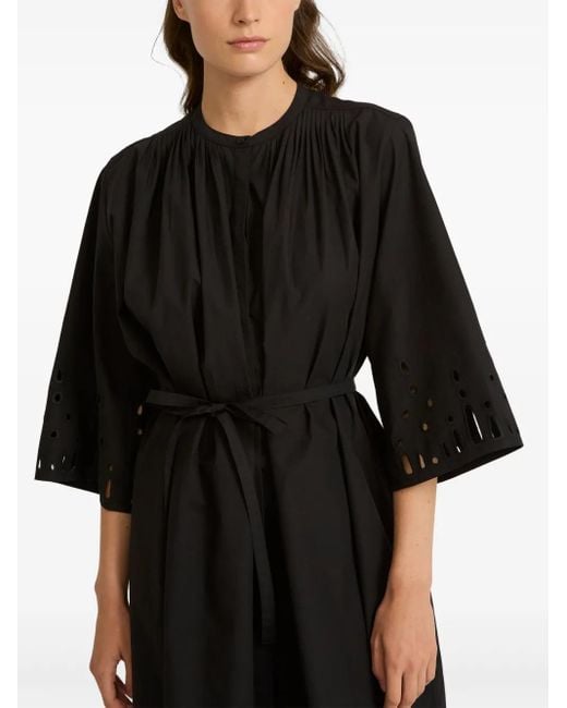 Yves Salomon Black Poplin Midi Dress