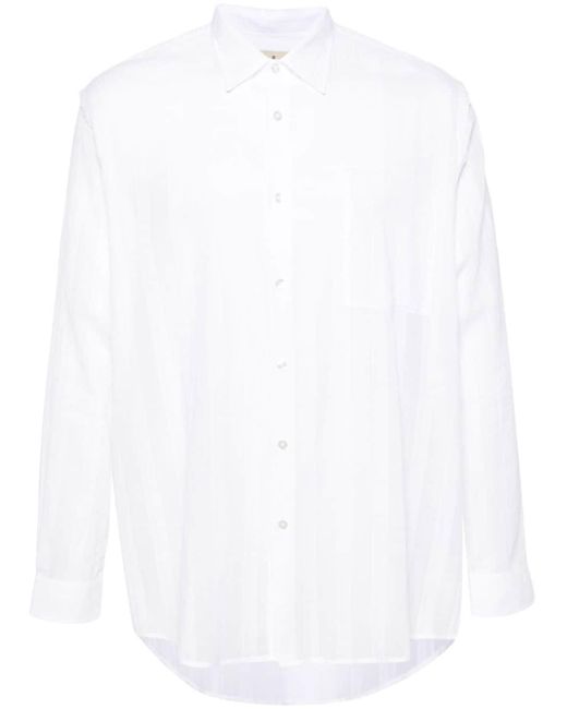 Paura White Erzin Striped Cotton Shirt for men