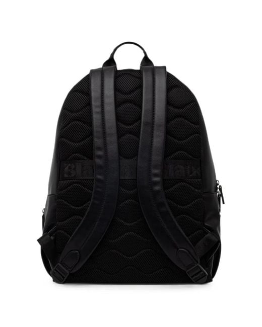 Blauer Black Logo-Patch Zip-Around Backpack for men
