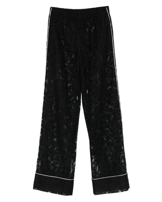Ermanno Scervino Black Lace-Trimmed Trousers