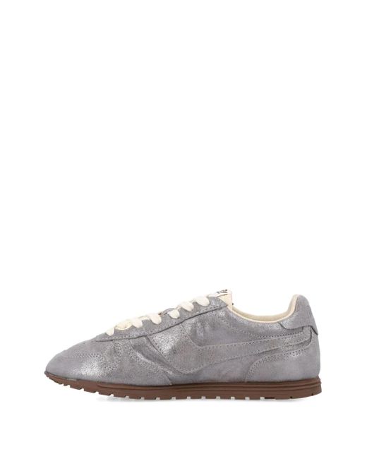 Autry Gray Windspin Metallic Leather Sneakers