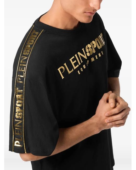 Philipp Plein Black Laminated T-Shirt for men