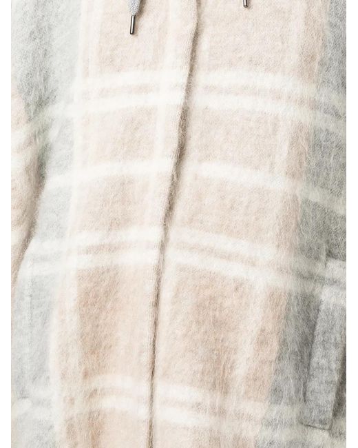 Brunello Cucinelli Natural Batwing Tartan Cropped Jacket