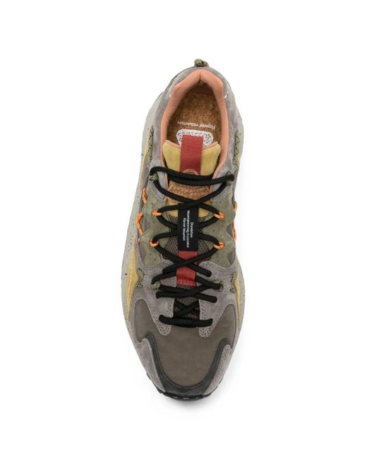 Flower Mountain White Yamabushi Panelled Suede Sneakers for men