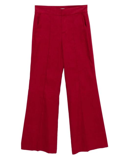 Alice + Olivia Red Wide-Leg Trousers